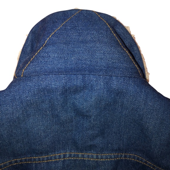 Vintage Masterpiece Apparel Denim Jacket Sherpa Lining Trucker Jean Jacket XL - Picture 3 of 12